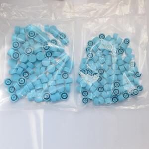 100 쌍 자동차 에어컨 밸브 서비스 캡 높고 낮은 13mm 18mm - 파란색 R134a 냉매 밸브 캡