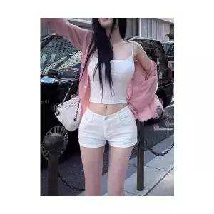 여성용 청반바지 데님 핫팬츠 하이웨스트 스판 스키니핏 A라인 힙업 트렌드 CH1