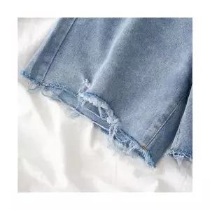 여성용 청반바지 디스트로이드 슬림핏 5부 중기장 하이웨스트 데님 반바지 CH1