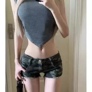 데님 하계 여자 청반바지 카무플라주 핫팬츠 스키니 빈티지한 퍼 슬림핏 로우웨스트 트렌드 CH1