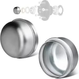 히치보이저 2PCS 1.98인치 트레일러 액슬 메탈 아연 도금 먼지 커버 휠 허브 베어링 그리스 덱스터 EZ 루브