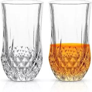콰퍼 클래식 위스키 잔 텀블러 2종 세트 - 우아한 다이아몬드 패턴의 7온스 올드 패션 스카치 보드카