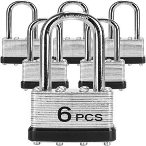동일한 키를 가진 자물쇠 LQYN 6개 라미네이트 키드 자물쇠(1-9/16인치 40mm) 얼라이크 긴 섀클 보관함
