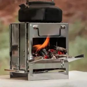sh) 장작 캠핑 텐트화목 연통 화목 미니 접이식 캠핑용 난로