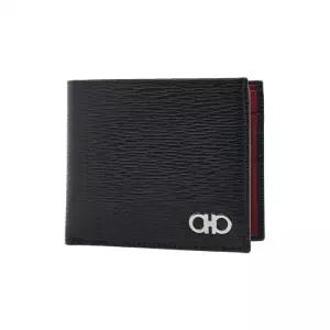 [라벨루쏘] [페라가모] SS26 남성 간치니 반지갑 66 A065 NERO RED 0685986