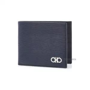 [라벨루쏘] [페라가모] SS26 남성 간치니 반지갑 66 A063 DEEP OCEAN 0744850