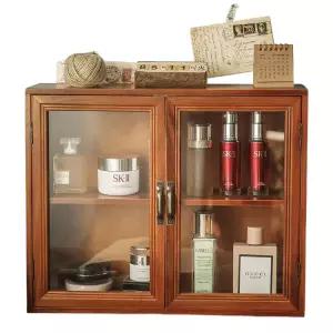 빈티지 우드 쇼케이스 미니수납장 원목 향수보관 단 정리