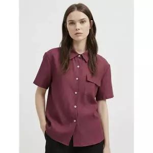 [하프클럽/샵앤]여성 카라넥 쿨링  반팔 루즈핏 블라우스 셔츠 NARU-WBL-21084-