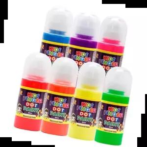유아미술 키즈맘아트 키즈 핑거 도트 페인트 형광색 60mlx7색