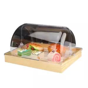 원목 투명커버 브레드박스 진열대 디저트 우드 카페 빵보관함