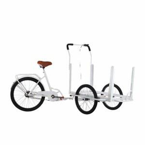 3륜 자전거 그루마 유압 수납 트레일러 페달 운반카 운송 수레 연결봉 화물 40cm