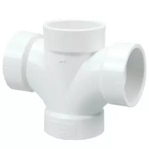 NIBCO 피규어 C4835 2인치. PVC DWV 더블 위생 티 허브 솔벤트 용접