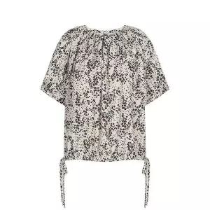 [하프클럽/머스트비]여성 나염패턴 셔링 사이드리본 블라우스