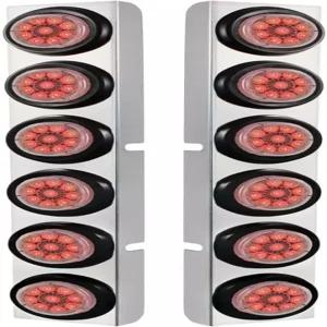 유나이티드 퍼시픽 37349 에어 클리너 라이트 바 후면 스테인리스 스틸 브래킷 리플렉터/클리어/마커 레드