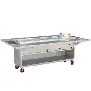 야시장 오뎅바 테이블 업소 8m A형 C 2구 모델 3냄비 영업 중탕기 2포트