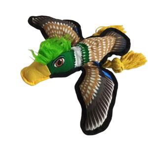 찍찍이 인터랙티브 씹는 강아지 내구성 녹색 오리 봉제 애완 동물 새 인형 지루함 해소 및 놀이에