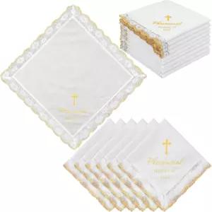여성 교회를 위한 6팩 23인치 크리스천 랩 스카프 선물 레이스 종교 새틴 손수건 교회 단체를