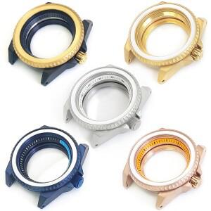 무광택 스테인레스 스틸 사무라이 시계 케이스 세트  SKX007 5 스포츠 컬렉션  무브먼트 블랙 부품  3 시