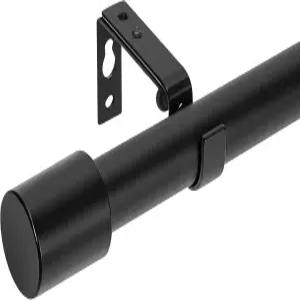 메리줄란 지름 1 검은색 창문 커튼봉 세트 - 욕실 주방 또는 침실 커튼을 위한 보강 브래킷으로 36-72