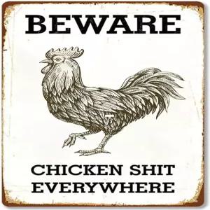 재미있는 금속 양철 간판 치킨 조심하세요 어디서나 똥을 샵 팜 랜치 카페 차고 홈 데코 야외 실내 벽 패널