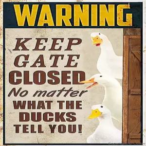 커드 덕스 경고 덕스가 말하는 금속 주석 사인 선물 오리 농부 장식 게이트 홈 월 재미있는 농가 울타리 집