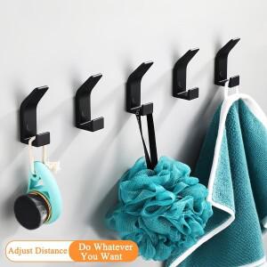 5피스 헤비 듀티 벽 후크 나사와 금속 더블 수건 걸이 코트 모자 욕실 침실