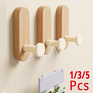 북유럽  셀프 접착식 나무 벽걸이 후크 (코트  수건  옷  담요  모자  배낭  로브  현관  열쇠 걸이용)