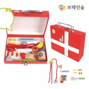 5세 역할놀이교구 원목 병원놀이 왕진가방 EQ장난감 유아선물