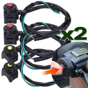 모토크로스 ATV 양방향 스포츠용 22mm 핸들바 장착 바 1/2개 바이크 오토바이 헤드라이트 컨트롤 버튼 스위