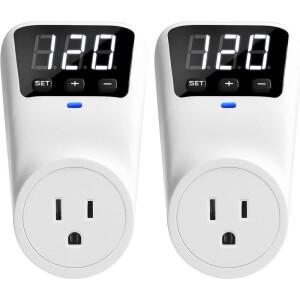 T83C-실시간 모니터링 서지 보호기 2개-냉장고 가전제품용 TV용 전압 안정기 벽걸이형-US 플러그