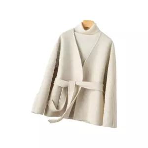 여성울반코트 루즈핏 노카라 자켓 코트 울코트 오버핏 가을 숏코트 하프 울100 카멜색