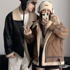 여성양가죽무스탕 겨울외투 램스킨 하이넥 따뜻한 여성용 천연 무스탕 오버핏 리얼 울