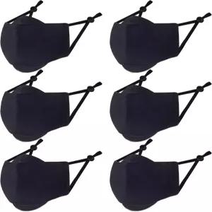 재사용 가능한 천 먼지 마스크 6개 안경 착용자용 4D 김서림 방지 세탁 가능 통기성 면 원단