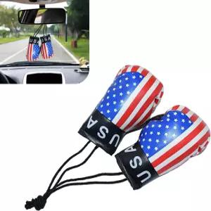 Bawkars 2 PCS 자동차 미러 미니 복싱 글러브 걸이식 미니어처 펀칭 펜던트 PVC 크리에이티브 유니버설