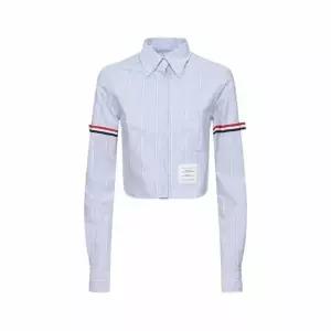 옥스포드 암밴딩 크롭 셔츠 네이비 여성 FLL183O F0660 415