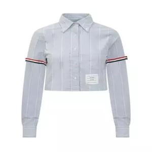 26SS  스트라이프 옥스포드 암밴드 크롭 셔츠 FLL183OF0660415 NAVY DOM