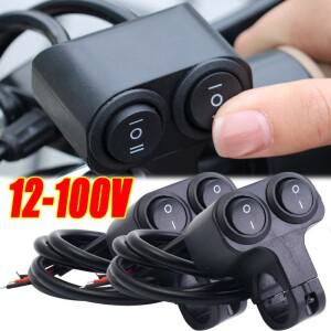 스포트라이트 스위치 삼륜차 헤드라이트 12V 듀얼 버튼 컨트롤 바이크 오토바이 핸들바 방수 3선