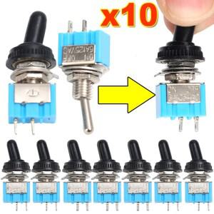 1-10피스 MT-S101 2핀 2포지션 미니 소형 토글 버튼 스위치 블루 마이크로 바이크 오토바이 보트 용품 액세