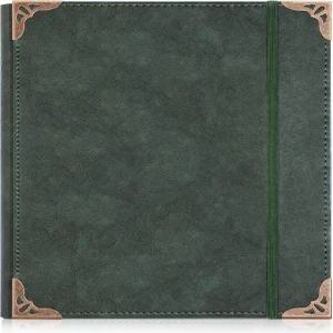 사진 앨범 4x6 가죽 가족 기념일 결혼식을 위한 여행 빈티지 스크랩북 선물 (그린 블랭크)
