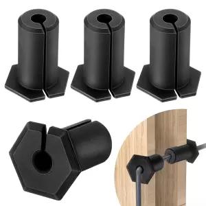 스타링크 이더넷 케이블 고무 그로밋 키트와 호환되는 사일롱 4 PCS 라우팅 키트 벽 라우터 어댑터(블랙)와