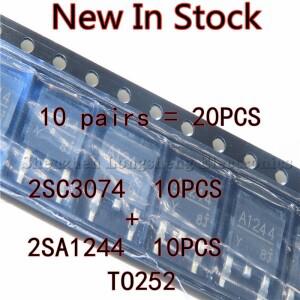 20 개/몫 2SC3074 2SA1244 TO-252 SMD PNP 60V 5A 매트 튜브