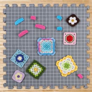 4피스 그리드가있는 폼 블로킹 보드 두꺼운  블록 매트 초보자 재사용 가능 DIY 크로 셰