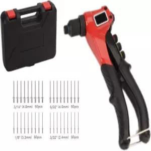 FLZOSPER 헤비 듀티 리벳 건 200개 알루미늄 블라인드 모음 키트 a 전문 팝 도구 및 판금 자동차 철도 덕트