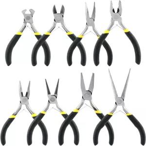 로얀거 미니 플라이어 세트 공예품 제작을 위한 편안한 그립 핸들이 있는 8pcs 롱 노즈 전자 수리 및 보석