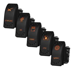 AgOpenGPS/GPS 시스템용 트랙터 자동 조종 장치 로커 스위치 주황색 LED 조향 전동 제어