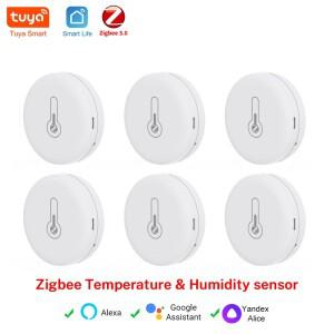 TUYA 지그비 온습도 센서 미니 소형 원격 모니터  스마트 라이프 앱  배터리 구동  알렉사 및 구글 홈 연동