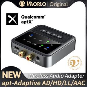 VAORLO 2in1 aptX 블루투스 5.4 오디오 수신기 송신기 3.5MM AUX RCA aptX-적응형 AD/HD/LL AAC 멀티포인트