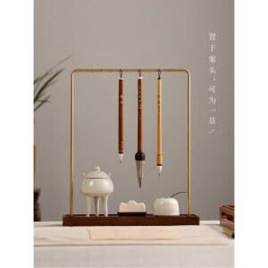 걸이 서예 펜홀더 모자 원목 거치대 선반 붓펜걸이 수채화 진열대 직사각형 받침대