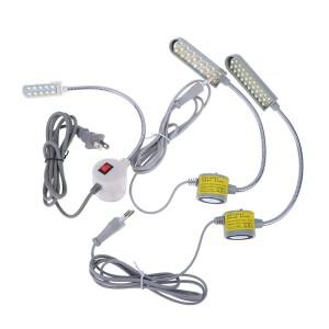 유연한 조절식 구즈넥 작업등  작업대용 베이스가 있는 산업용 조명  LED 재봉틀 램프 360  EU  US  10  20