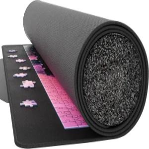 프리미엄 퍼즐 매트 - 26 x 47 인치 최대 1500 개 직소 롤업 미끄럼 방지 고무 바닥 부드러운 폴리에스터